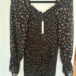 Floral Black Women's Top